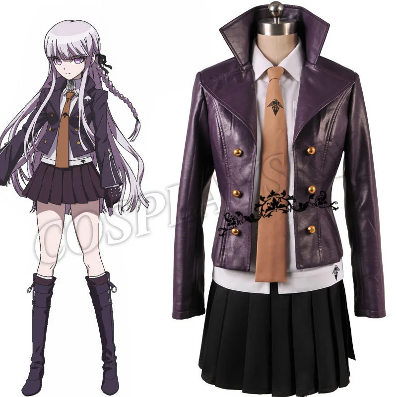 

Danganronpa Dangan-Ronpa Kyoko Kirigiri Cosplay Costume Dress Set With Gloves