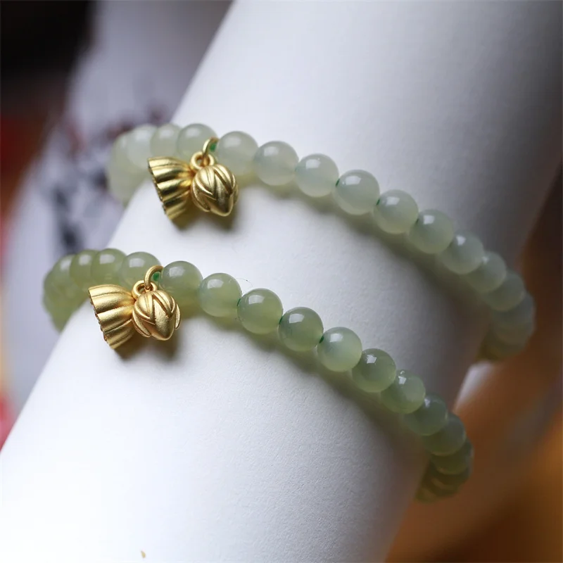 

Hot Selling Natural Hand-carved Jade Two World Joyous Bracelet Fashion Jewelry Bangles Men Women Lucky Gifts