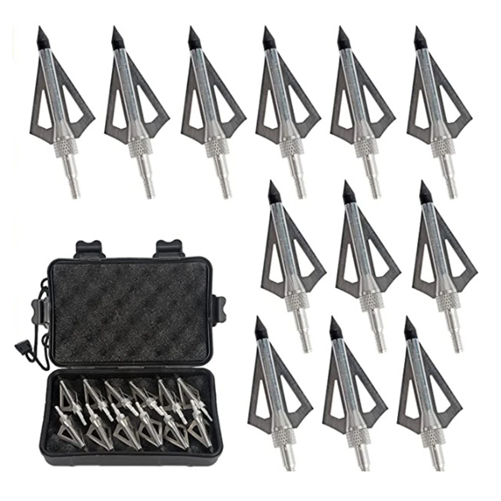 12 pezzi Broadheads 125 grani punte punte frecce per arco composto Longbow caccia 3 lama fissa economica