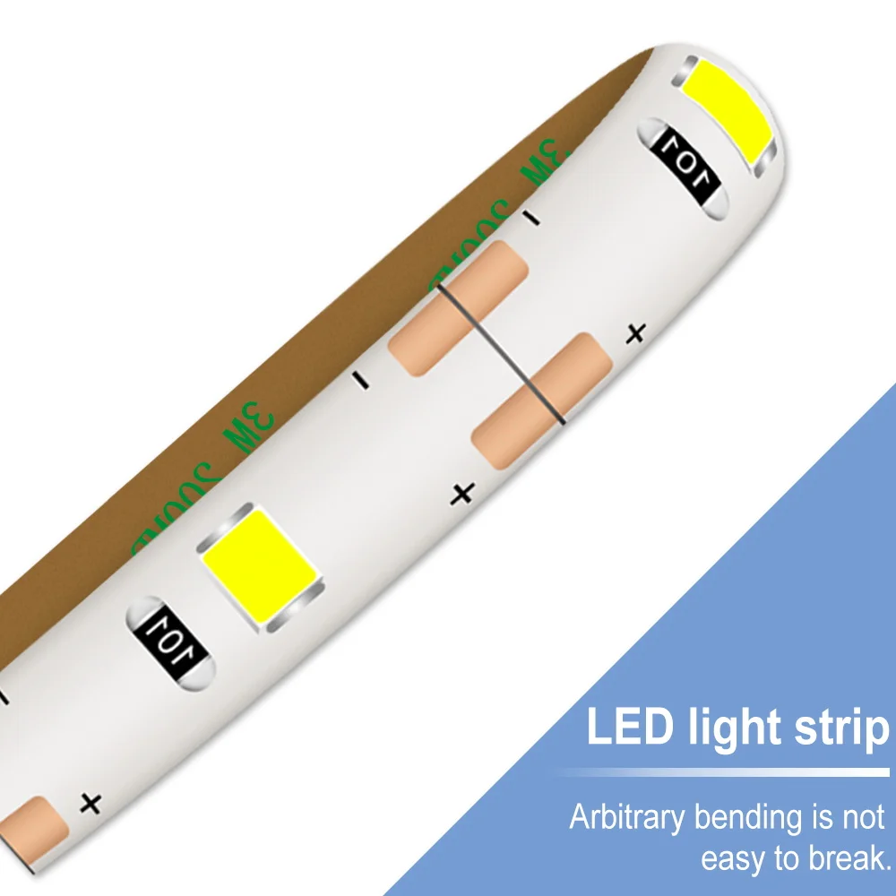 Tira de led com sensor de movimento pir, fita de diodo led diodo com 1m a 3m, caixa de bateria aaa, lâmpada 5v para decoração interna