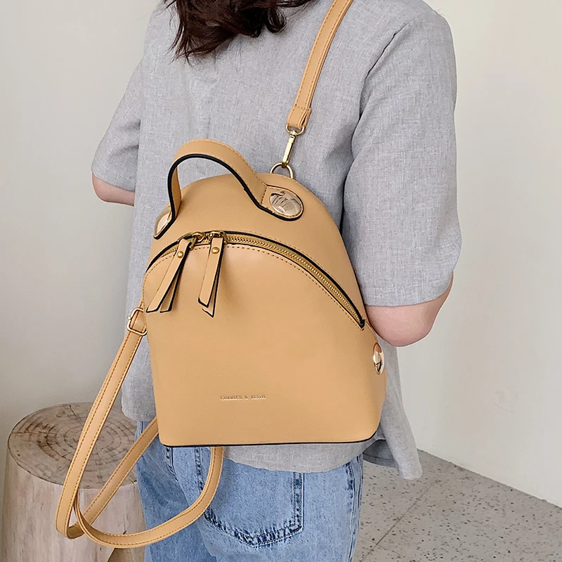 Small Schoolbag Women\'s Backpack 2020 Luxury Brand Designed Solid Female Rucksack Back Shoulder Bag Mochila Bags Wholesale