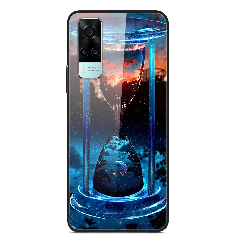 Tempered Glass Case For Vivo Y31 Y51 Case Soft Silicome Bumper For Vivo Y51 Y31 Phone Case Hard Glass Back Cover Y 31 Y 51 Funda