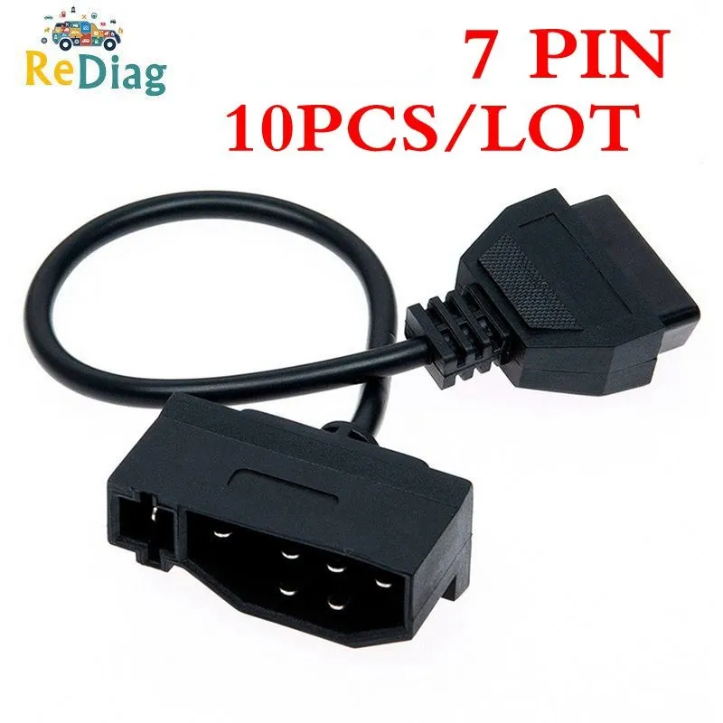 

10PCS/LOT For Ford 7Pin to OBD2 16Pin Cable Connector For Ford 7 Pin to DLC Lead OBDII 16 Pin Female Connector Transfer