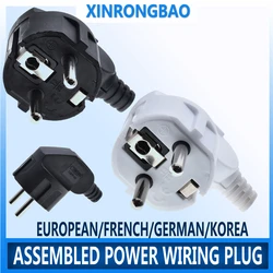 Enchufe adaptador de corriente de la UE 16A 250v, enchufe eléctrico PP ignífugo, ensamblaje de cableado de Alemania y Francia, enchufe macho desmontable de Europa