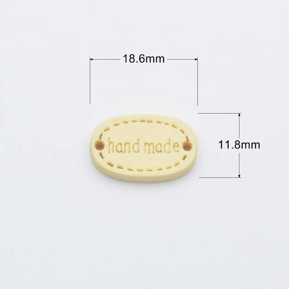 KALASO 50pcs Wood Handmade Label Tags Sewing Garment Embossing DIY Craft Supplies Hand Made Knitting Decor Accessories