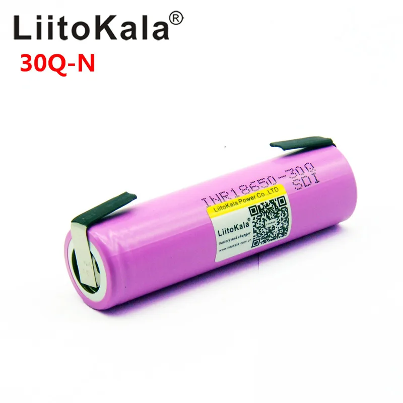 300 pces litokala original 18650 3000mah bateria inr18650 30q-n 20a descarga li-ion bateria recarregável