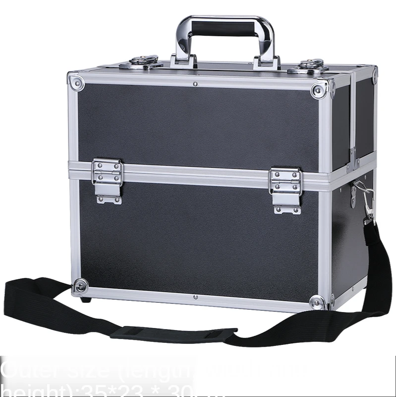 

Multifunctional household plastic portable tool box Electrician maintenance storage box Three-layer tool aluminum box