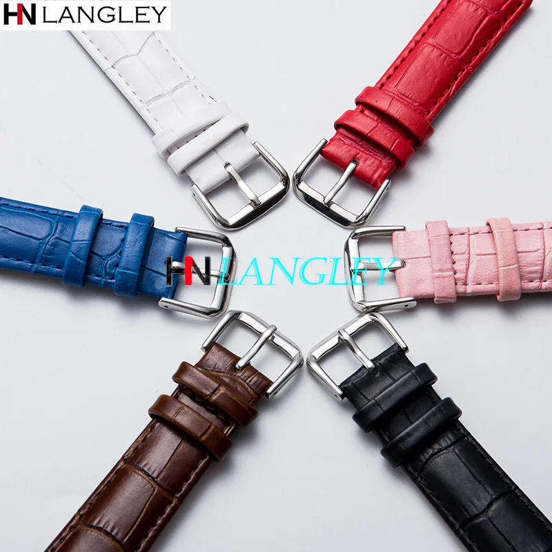 Full Size General Leather Watch Bands Six Color 10/12/13/14/15/16/17/18/19/20//22/24 mm Size Replacement Watch Strap With Tool