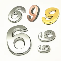 숫자 도어 플레이트 하우스 넘버 서랍 표시 플레이팅 게이트 1개 3D 숫자 0~9 플라스틱 태그 호텔 홈 스티커 주소 도어 라벨