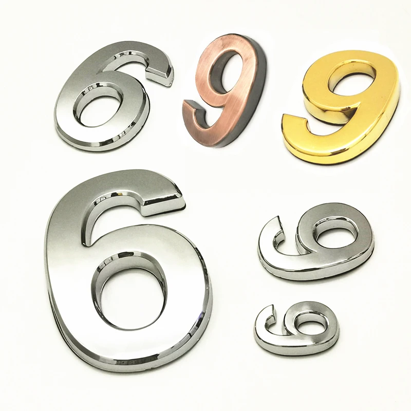 Numeral Door Plate House Numbers Drawer Sign Plating Gate 1pc 3D Digits 0 to 9 Plastic Tag Hotel Home Sticker Address Door Label