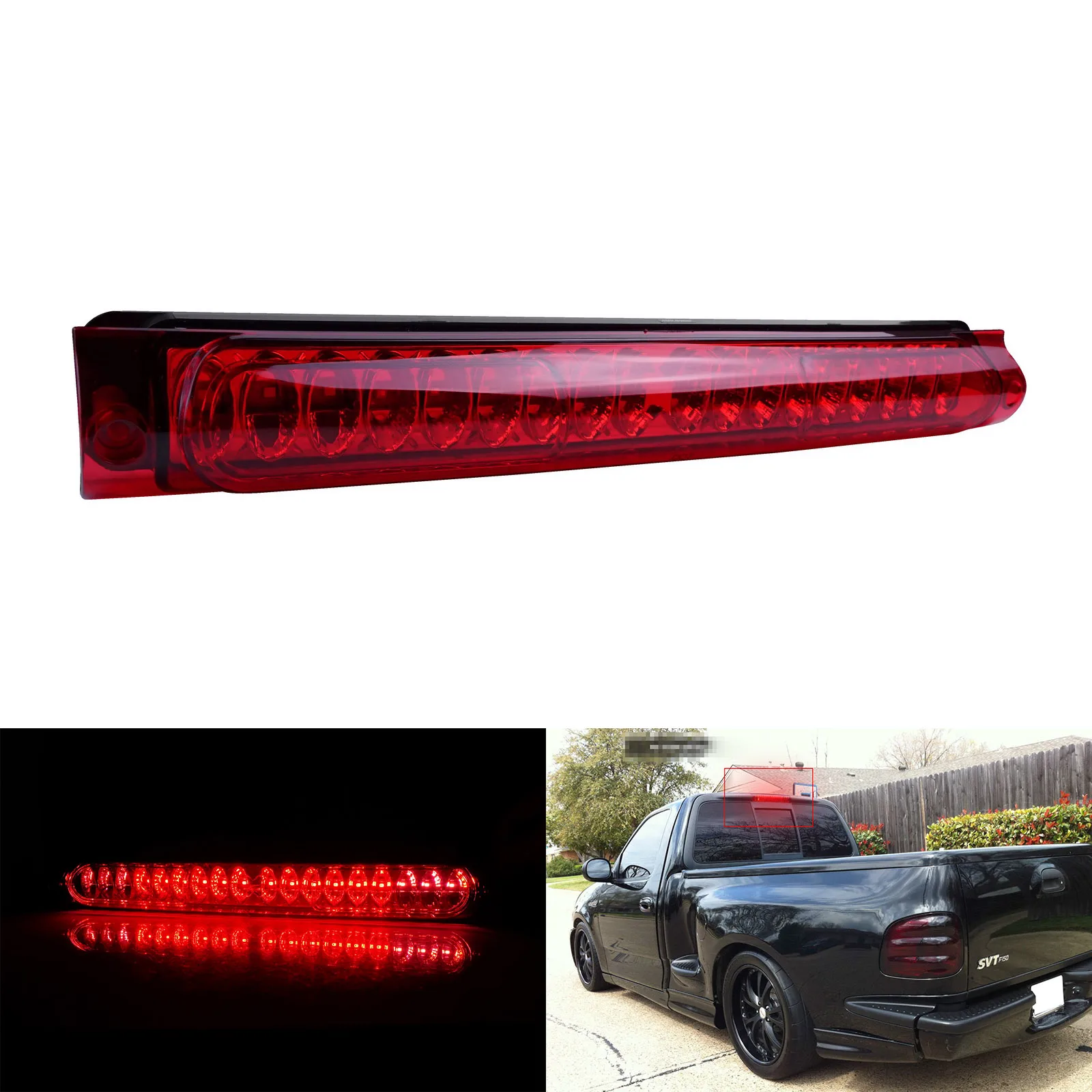 

LED 3RD High Mount Tail Brake Cargo Light Red Lens For Ford Excursion 2000-2005