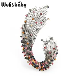 Wuli&baby Rhinestone Geometric Elegant Brooch Pins For Suit and Dress