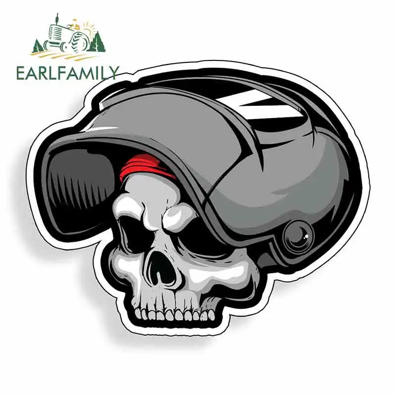 EARLFAMILY 13cm x 10.4cm for Skull Welder Wearing Helmet Car Stickers Bumper Trunk Truck Graphics Windshield Camper JDM Decal