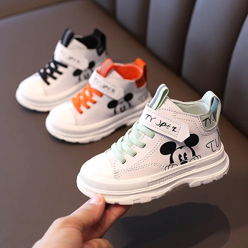 Autumn Spring Mickey mouse Boys Girls Single sneakers Kids Cartoon Casual Shoes Kids Sports Shoes