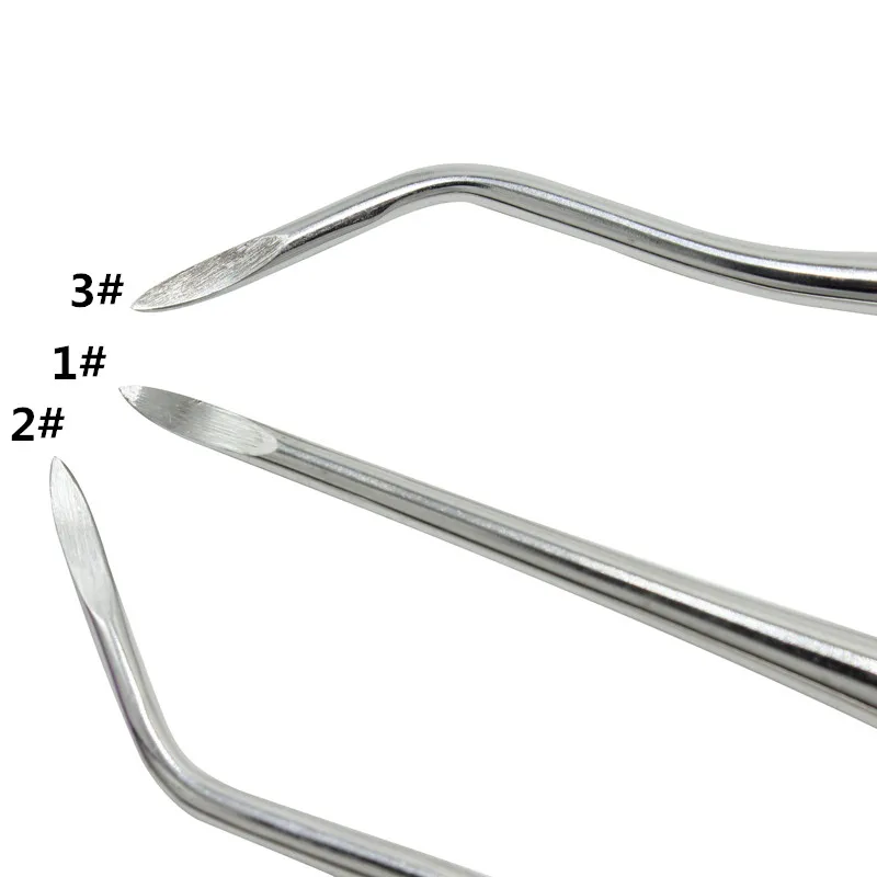 Clareador Dental de acero inoxidable, instrumento quirúrgico con mango hexagonal de raíz curvada, herramientas de laboratorio Dental