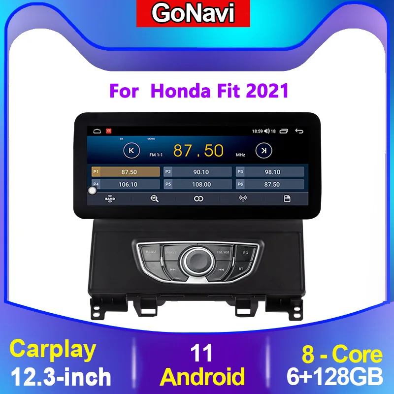 

Автомагнитола GoNavi для Honda Fit, мультимедийный плеер на Android, с сенсорным экраном, типоразмер 2 Din