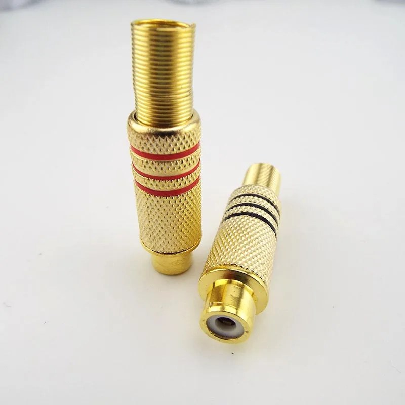 Gold Plated RCA Connectors Male Female Plug Adapter Solder Type for Audio Cable Plug Adapters Video CCTV Camera