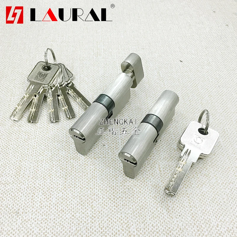 All Brass Open Lock Door Window  Security  70mm Cylinder  Living Room  Lock Handle Customized  Brass Key