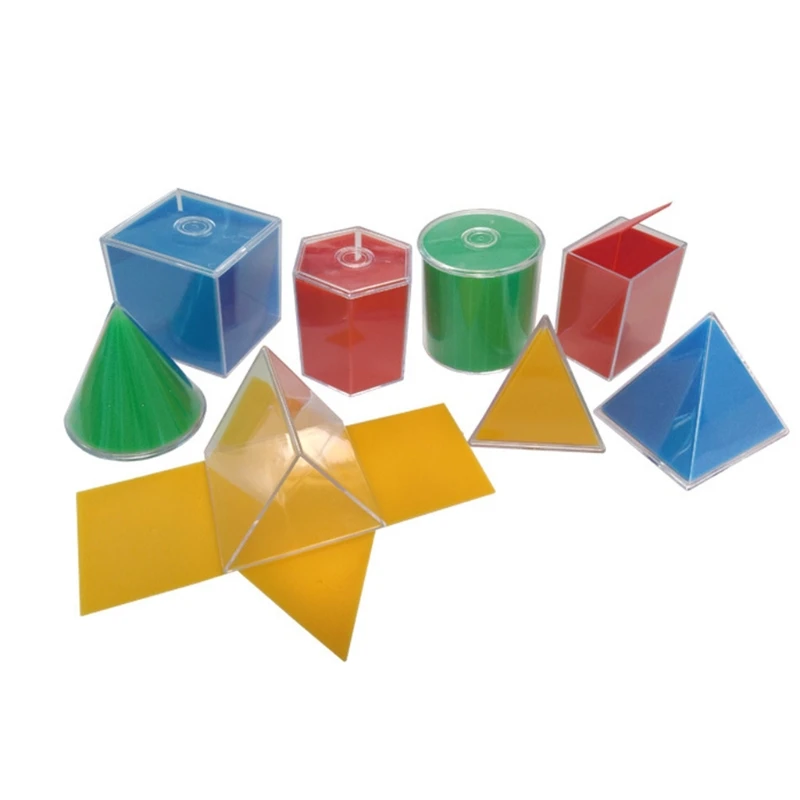 8個の幾何学的モデル分解キューブシリンダーコーンおもちゃ数学リソース学習