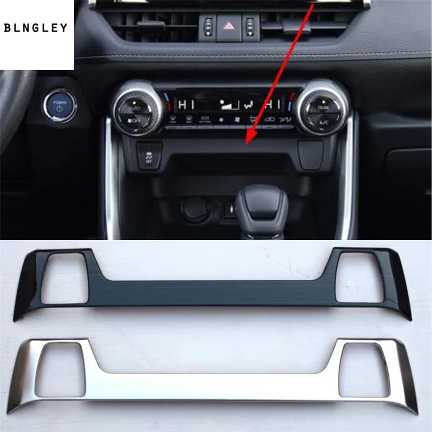 

1pc car sticker stainless steel Central control adjustment panel decoration cover for 2019 2020 Toyota RAV4 RAV 4 MK5