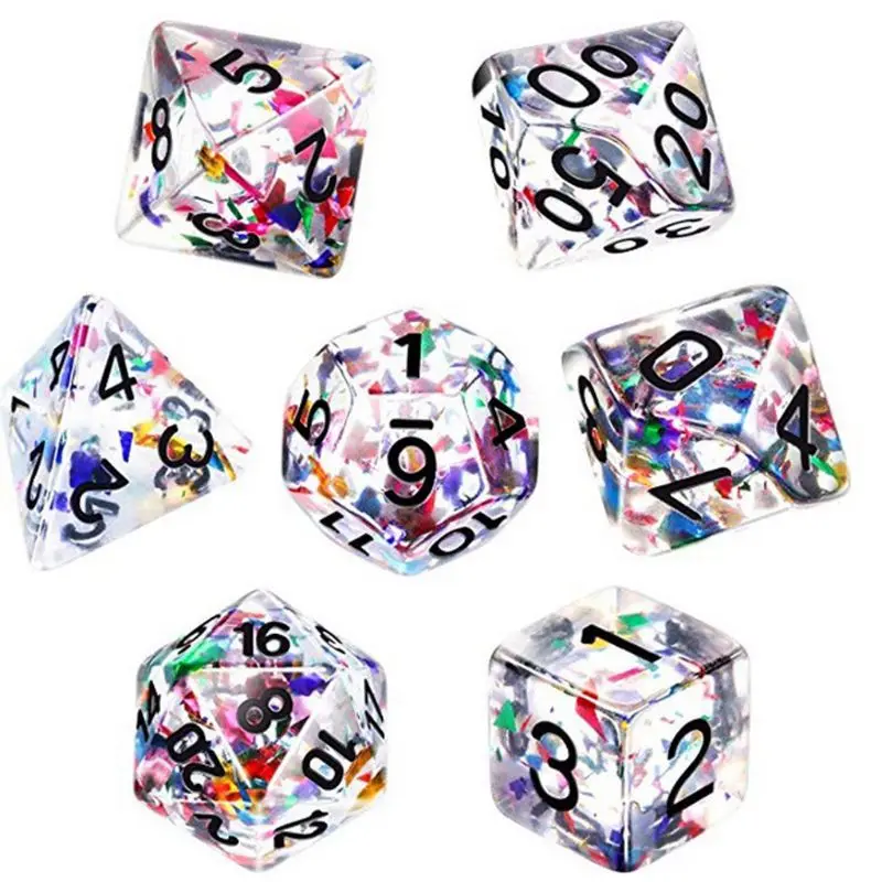 

8 Shapes DIY Playing Dice Mold Faceted Cube Round Dice Mold Crystal Resin Mold Kit Dice Digital Game Dice Silicone Mould