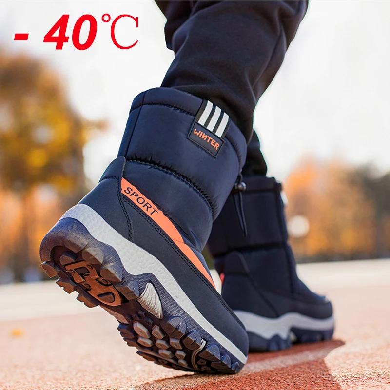 High quality 2023 Children Winter Boots Thick Plush Warm Boys Girls Snow Boots Kids Winter shoes Non-slip waterproof shoes