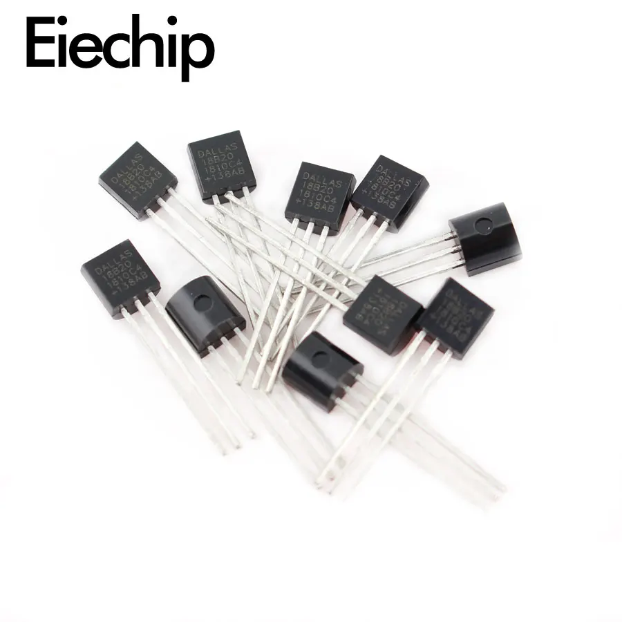 10pcs DS18B20 TO-92 Temperature Sensor Chip 18B20 TO92 For Arduino Digital Thermometer DS18B20 Hall Sensor Diy Electronic Kit