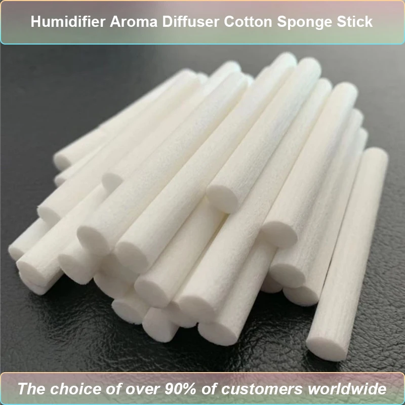 50 Pcs 7mm/8mm Humidifier Filter Cotton Swab Core USB Air Ultrasonic Humidifier Aroma Diffuser Replacement Cotton Sponge Stick