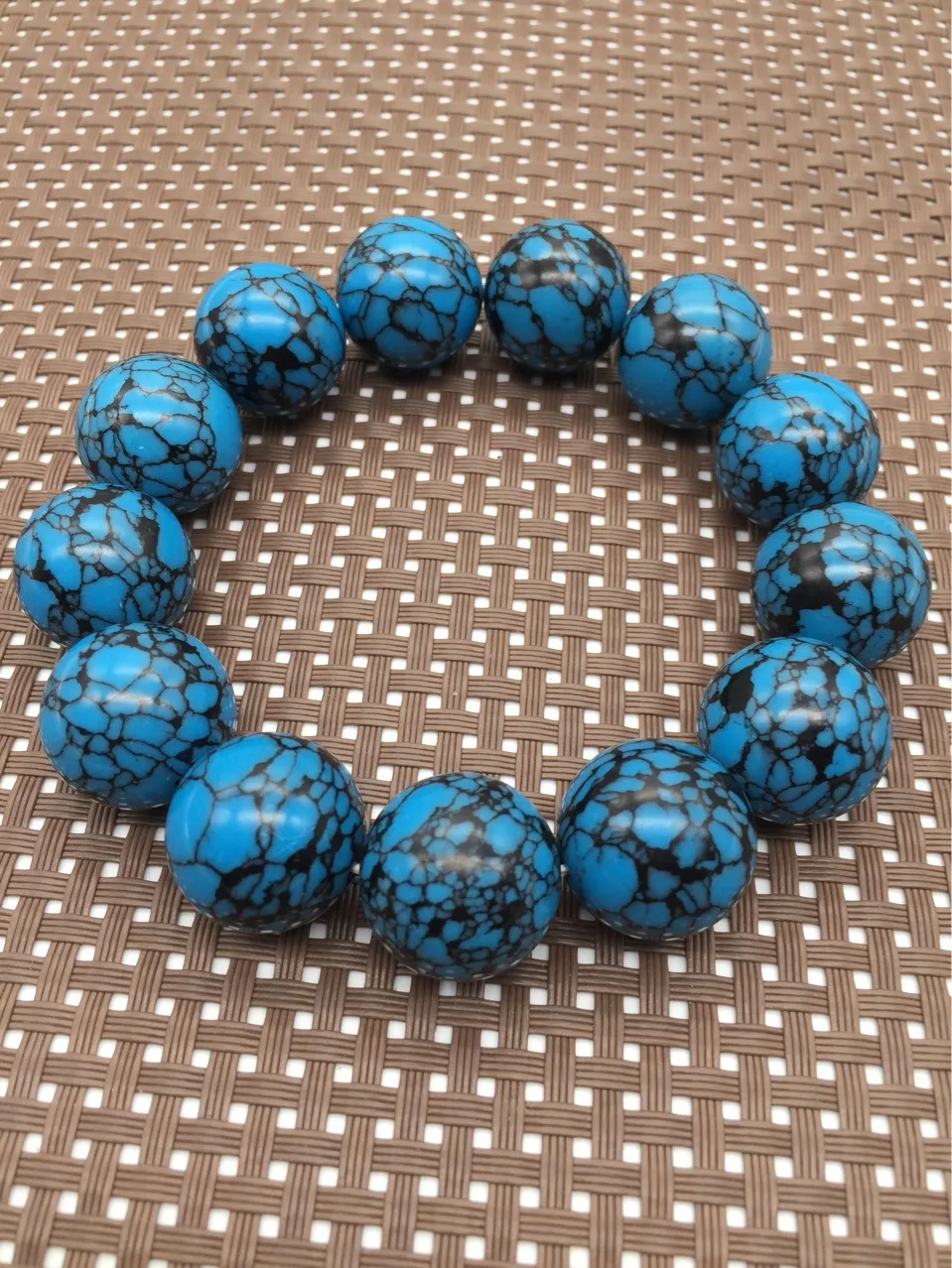 

Fidelity Natural Turquoise Bracelets High Porcelain Wulanhua round Beads Natural Iron Wire Crafts Ore Jewelry Jade Certificate