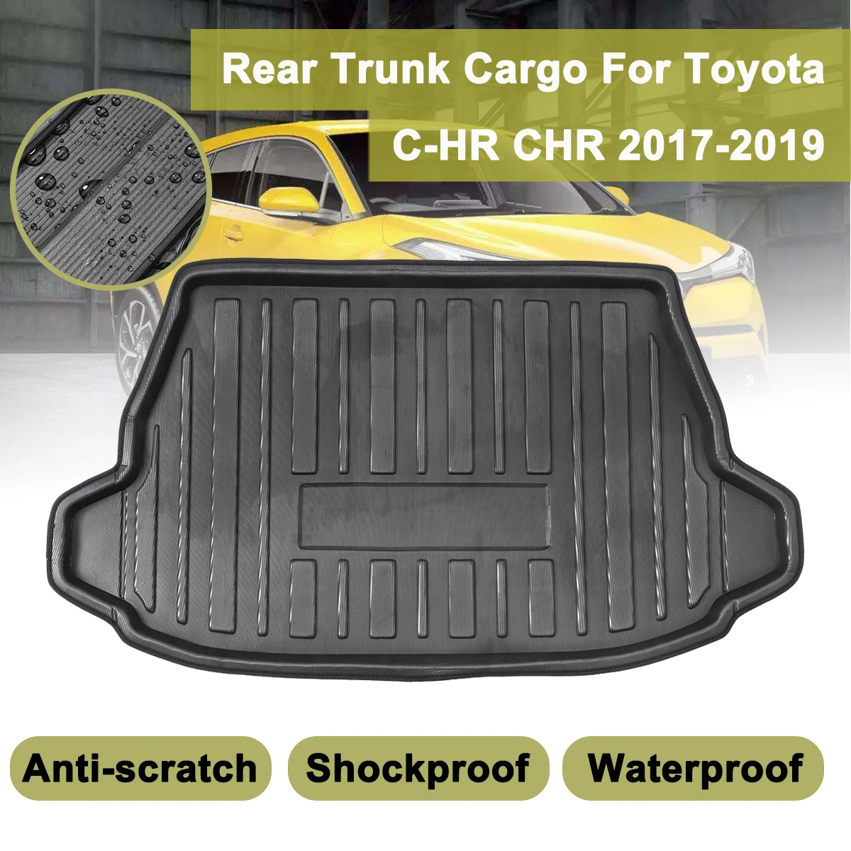 

Mat Rear Trunk Liner Kick Cargo Floor Tray Carpet Mud Pad Boot Guard Protector waterproof For Toyota C-HR CHR 2017 2018 2019+