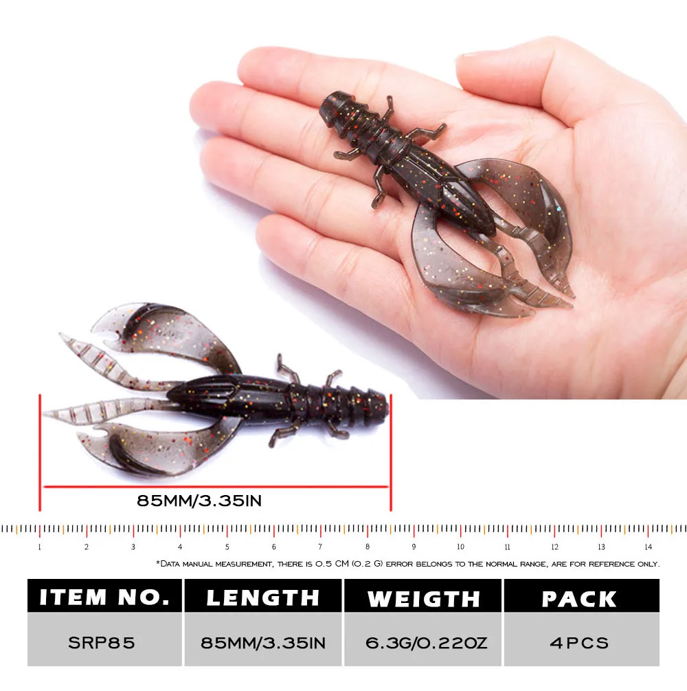 4/8 Stück 80mm/6,5g Weicher Silikon-Garnelenköder Set mit Wirbel, Jigging-Wobbler, Künstlicher Köder für Hecht, Minnow, Barsch – Detail 5