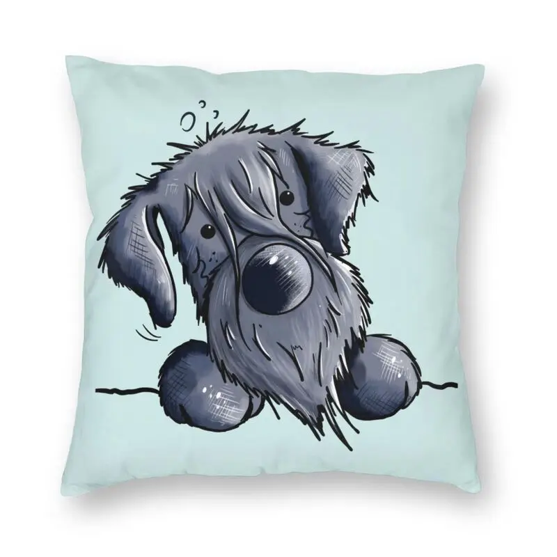 Personalized Miniature Schnauzer Dog Cartoon Pillow Cover Home Decor 3D Double-sided Printing Animal Cushion Cover for Car