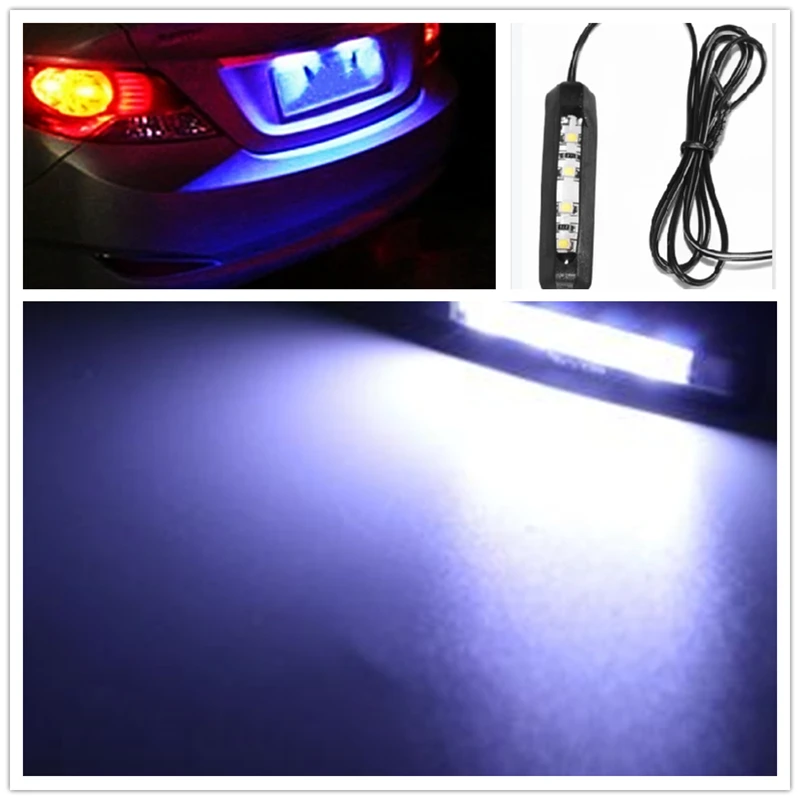 

12V 4Led Number Plate Tail Light Car License Plate Decoration Light Car&Motorcycle Led Tiny Rear Number Plate Light Lamp