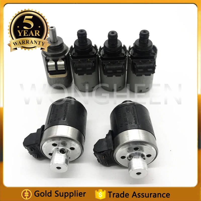 6Pcs 722.6 Automatic Transmission Solenoids Set Fit For Mercedes-Benz S350 5-Speed Gearbox A1402770398 A1402770435 A1402770535