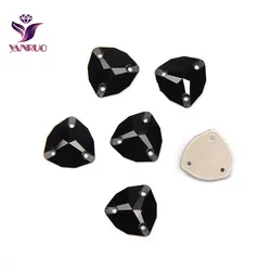 YANRUO 3272 Trilliant Jet Sew on Glass Stones Black Rhinestones Diamond Applications Bright for Dresses