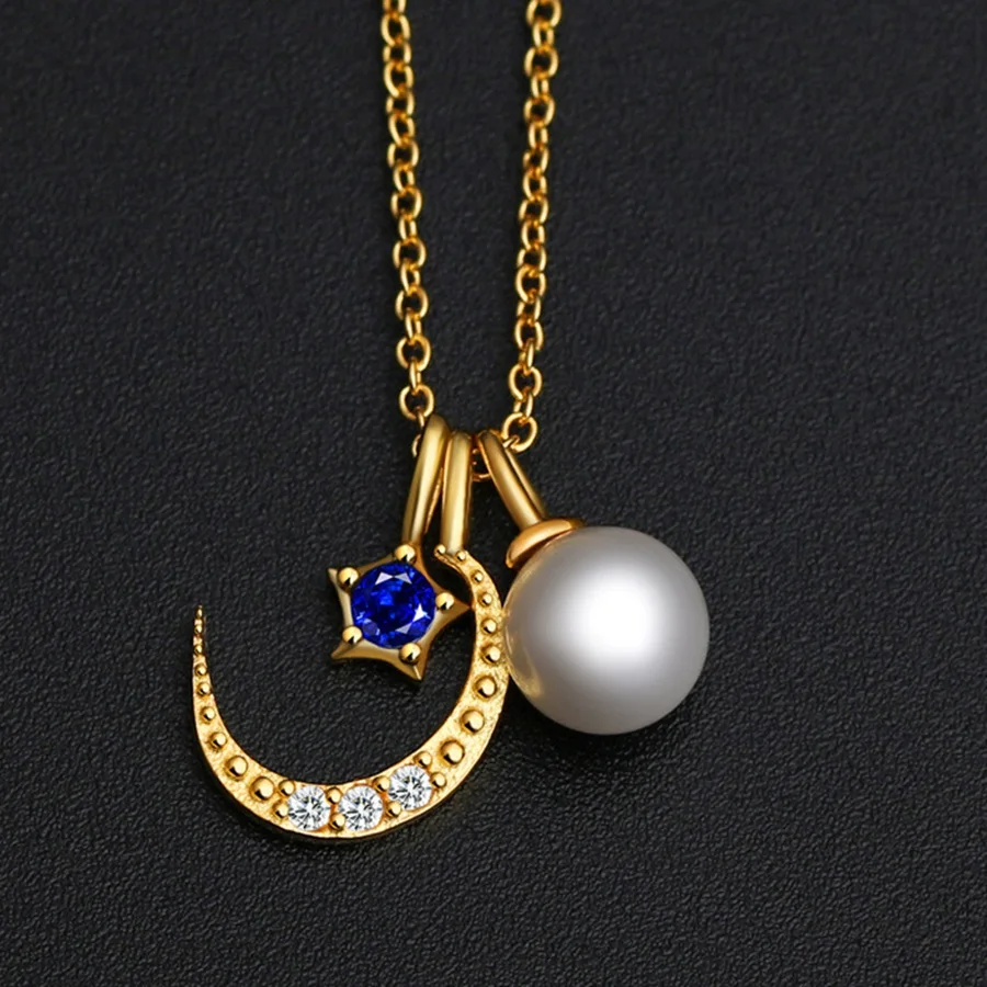 Necklace Exquisite  Star Moon Sun Pendant Ts 925 Sterling Silver Link Chain Fashion Jewelry Thomas Style Bijoux Gift For Women