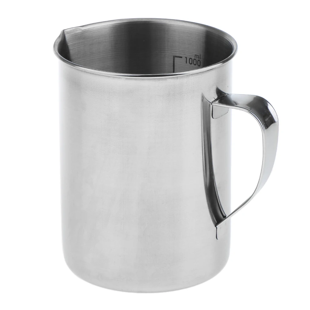 Stainless Steel Large Measuring Glass Jug Pitcher Container, 500ml/1L Optional