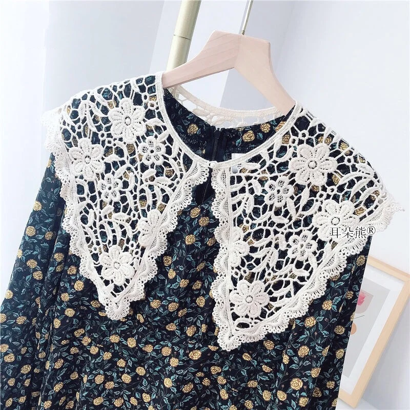 Stylish Promotion Sales Women Clothing Accessories Vintage Sweet Flower Lace False Collar Ladies Clothes Decoration Shirt Collar