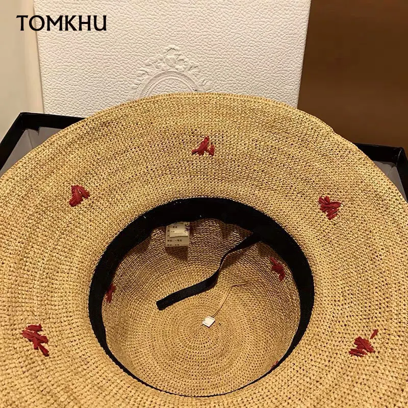 Sombrero de paja japonés para mujer, versión coreana, protector solar, aleros grandes, playa, vacaciones, sol, plegable