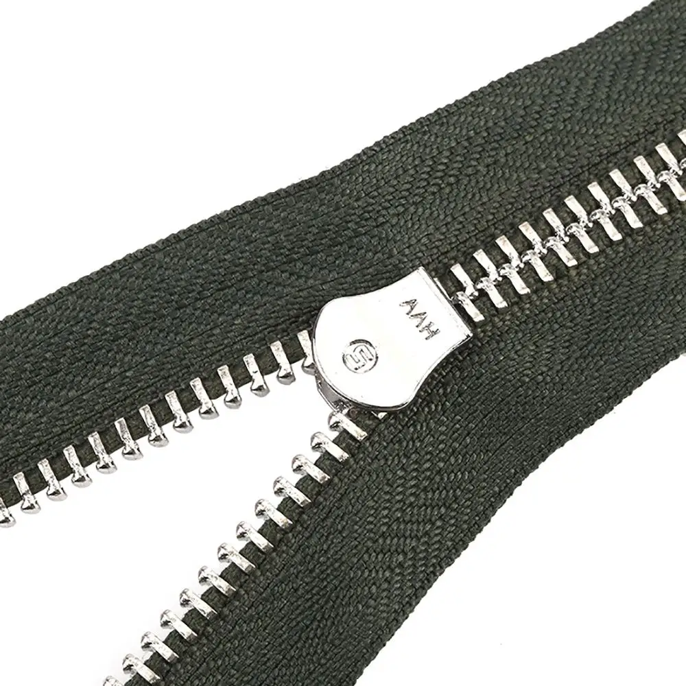 30/40/50/60/70/80cm 5# Mix-Color High Quality Open-end Double Sliders Silver Metal Zipper For DIY Handcraft Garment Cloth Shoes