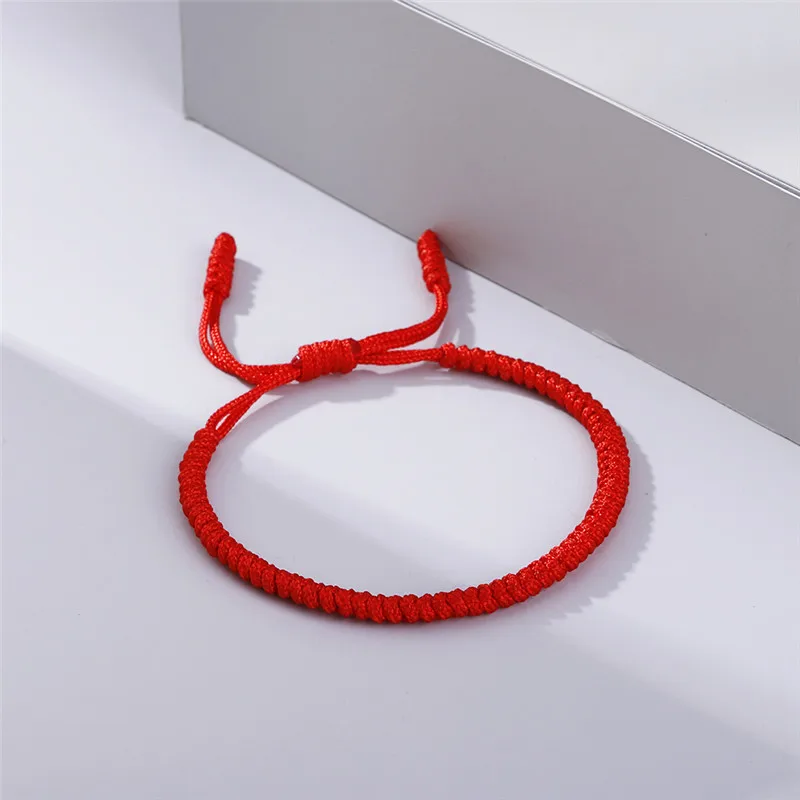 New Red Rope Lucky Weave Bracelet Women Men Hand-knitted Stretch Charm Tibetan Braided Bracelets Friendship Bangles Best Gifts