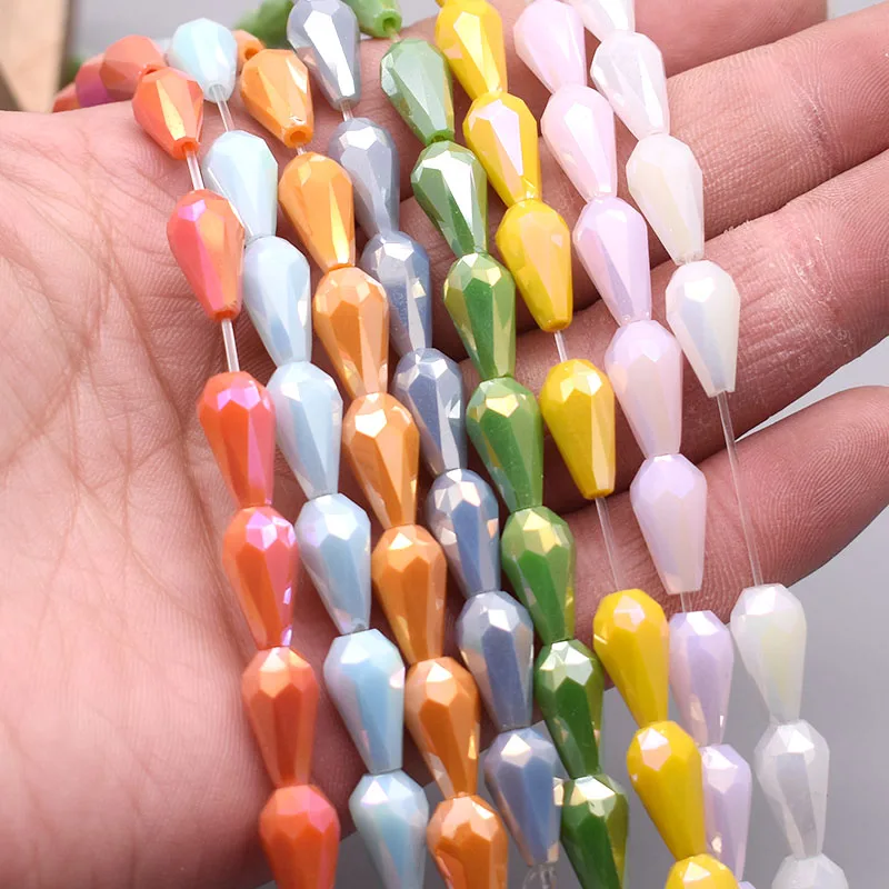 20Pcs/lot 8x14mm Water drop Faceted Crystal Beads Teardrop Shape Austria Crystal Glass Beads for Jewelry Making DIY Necklace