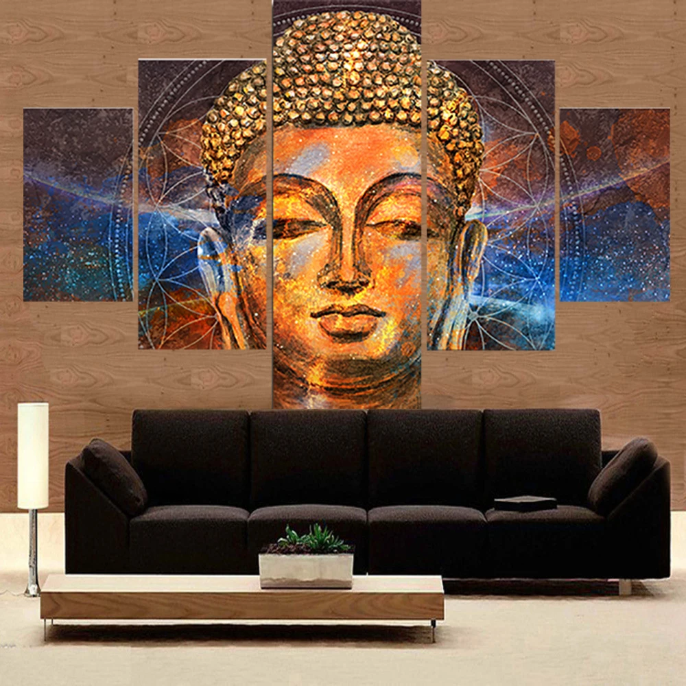 5 Panel Canvas Art Wall Decor Figure Buddha Xiang Modern Home Decor Bedroom Living Decoration Modular Print Picture