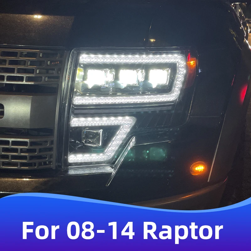 

Подходит для фар 2008-2014 Ford Raptor F150 в сборе, полный светодиодный поворотный сигнал, матрица, аксессуары для модификации автомобильных фар