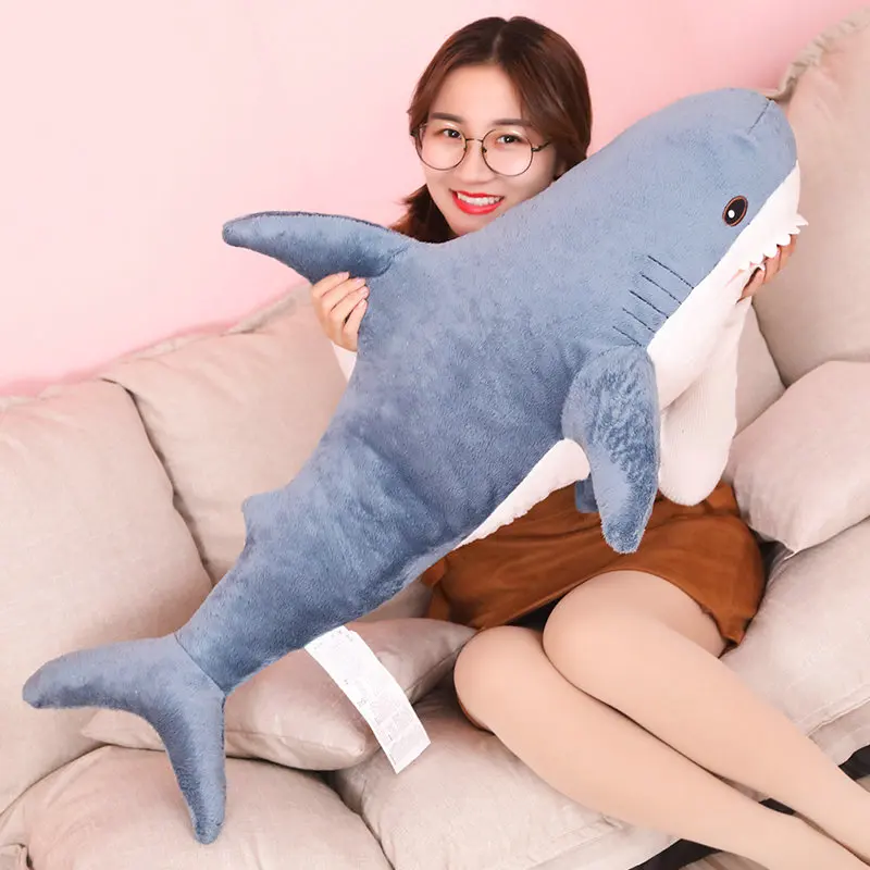 30/45/60/80cm Funny Soft Bite Shark Plush Toy Pillow Appease Cushion Gift For Children Kids Birthday Gifts