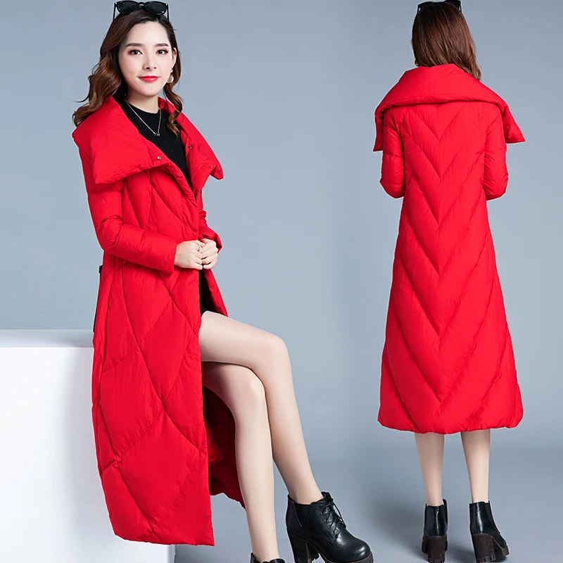 Winter Down Jacket Women 90% Duck Down Coats Female Korean Fashion Long Down Parka Jackets Thick Warm Clothes LWL1337