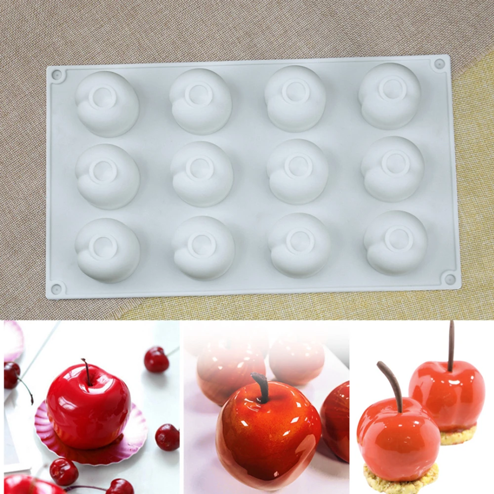 Cherry Silicone Cake Mold 12 Cavity Fruit Mousse Mould Baking Bread Decorating Tools Cakes Non Stick Silicone Mouler