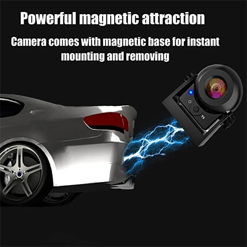 Wireless Backup Camera for Car Magnetic Trailer Hitch Reverse Camera with Rechargeable Battery, IR Night Vision Rear View Camera