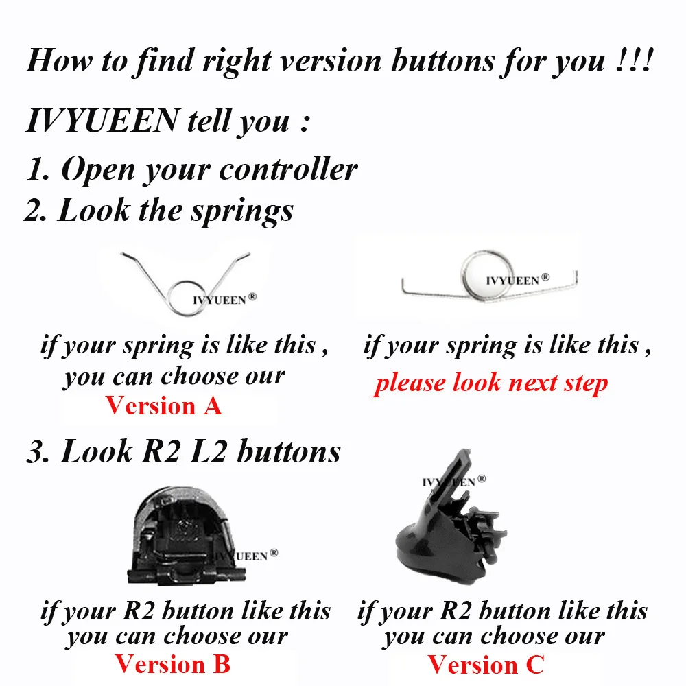 IVYUEEN for Dualshock 4 PS4 Pro Slim Controller R2 L2 Buttons for PlayStation PS 4 Gamepad L1 R1 JDS JDM 055 050 040 030 011 001