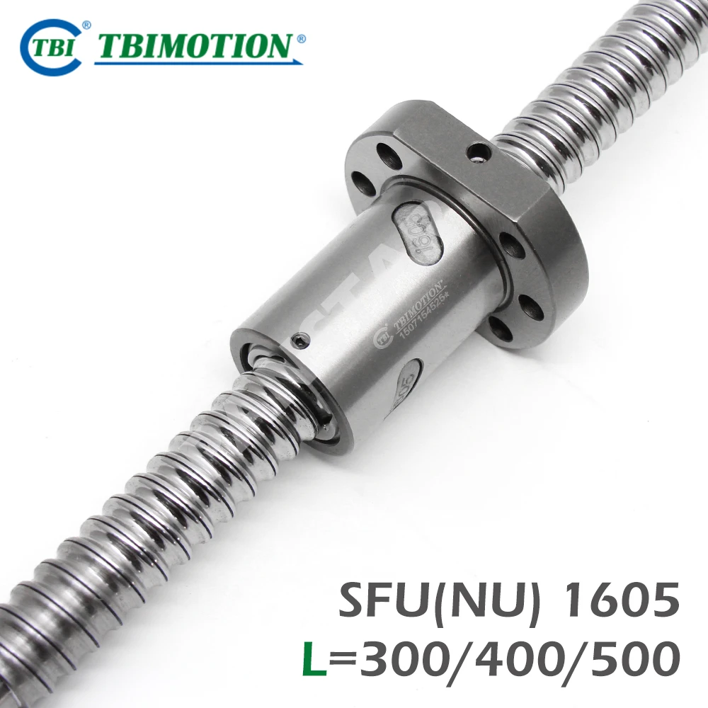 

TBI SFU1605 Ball Screw Spindle SFNU1605 C7 R16 Lead 5mm High Precision 300 400 500mm Flange Thread Shaft CNC Parts Ball Nut PSD